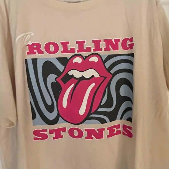 The Rolling Stones Beige and Pink Short Sleeve Tee - Picture 2 of 8